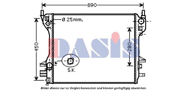 AKS DASIS Радиатор, охлаждение двигателя 370050N